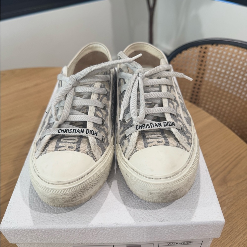 Dior Women's Sneakers in Gray and White